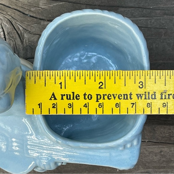 Vintage Blue Ceramic Baby and Guitar Dish or Indoor Planter - Picture 12 of 13